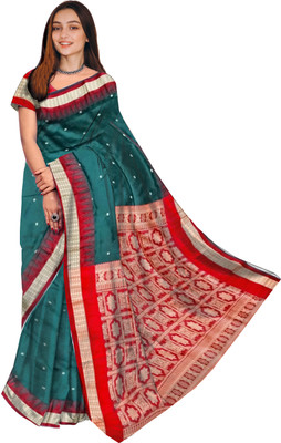 Kingdomsaree Woven Sambalpuri Cotton Blend Saree(Multicolor)