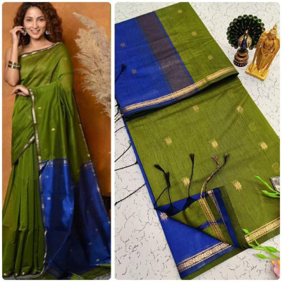 GATISHVAM TEXTILE Woven, Self Design Banarasi Art Silk Saree(Blue, Green)