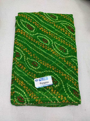 Shiv Shakti Printed Bandhani Polyester Saree(Green)