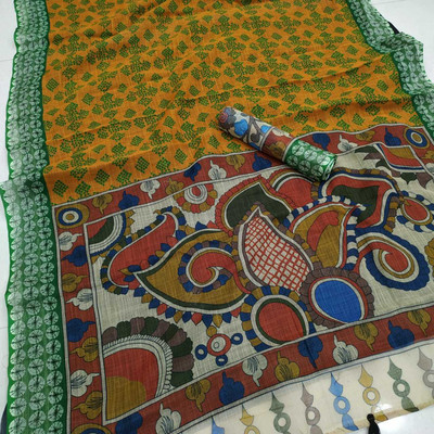 Arpita Fashion Digital Print, Floral Print Bollywood Linen Saree(Multicolor)