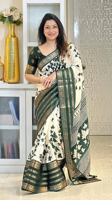 YASHIKA Woven Chettinadu Cotton Silk Saree(Green)