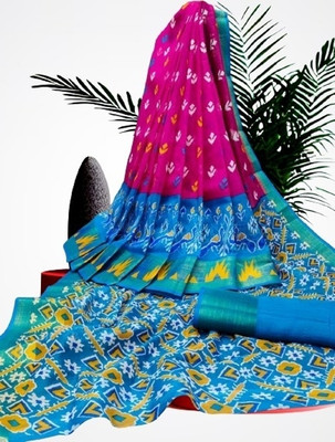 Suntex Printed Mysore Pure Silk Saree(Pink)