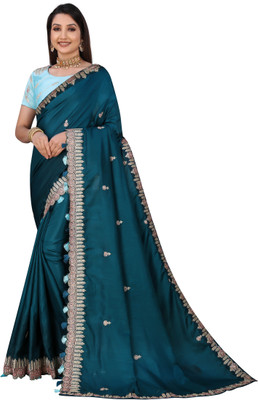 DRASHTI Embroidered Bollywood Georgette Saree(Blue)