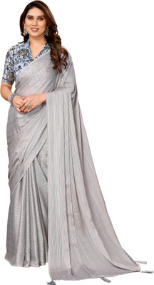 UDANI ENTERPRISE Self Design Bollywood Polyester Saree(Grey)