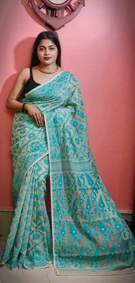 shefali Woven Jamdani Cotton Silk Saree(Multicolor)