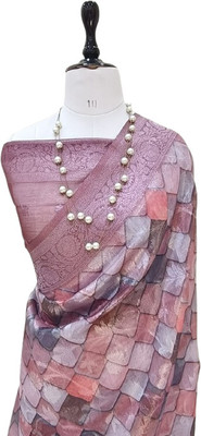A K creations Printed Banarasi Cotton Blend Saree(Maroon)