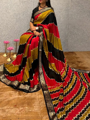Hetvi Fashion Embellished Bollywood Pure Silk Saree(Multicolor)