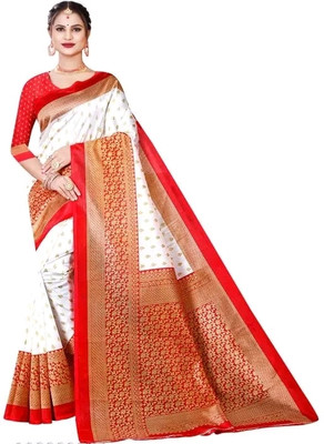 Kanooda Prints Printed Mysore Art Silk Saree(Multicolor)