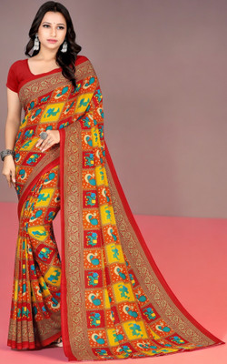 Divastri Printed Daily Wear Georgette Saree(Multicolor)