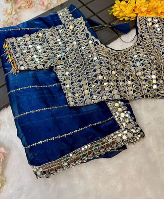 jashvicreation Embroidered Bollywood Georgette Saree(Blue)