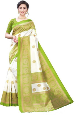 maayro Printed Mysore Art Silk Saree(Multicolor)