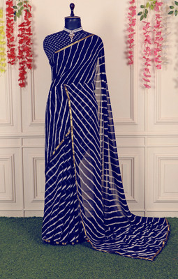 AARTI SELECTION Printed Bandhani Georgette Saree(Multicolor)