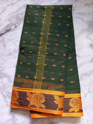 J KunduHouse Self Design Jamdani Pure Cotton Saree(Multicolor)