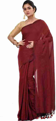 Hiya saree And Punjabi house Solid/Plain Daily Wear Cotton Blend Saree(Multicolor)