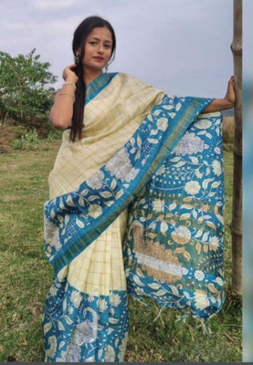 ZARISTACREATION Digital Print Bollywood Dupion Silk Saree(Blue)