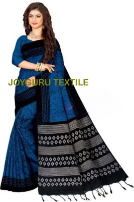 Joyguru Textile Printed, Self Design Sambalpuri Cotton Blend Saree(Blue)