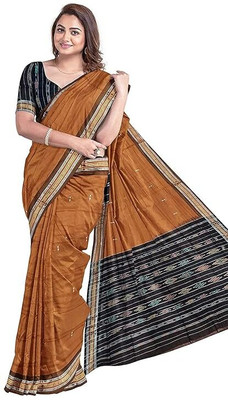 handloom paridhaan Dyed, Temple Border Handloom Pure Cotton Saree(Blue)