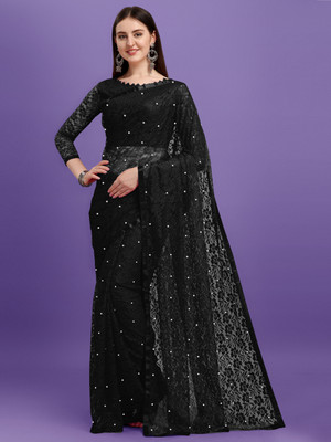 Croza Self Design Bollywood Net Saree(Multicolor)