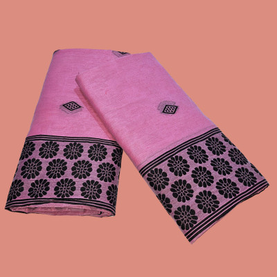 AXOMIYA Woven Mekhela Chador Chanderi, Cotton Blend Saree(Pink)
