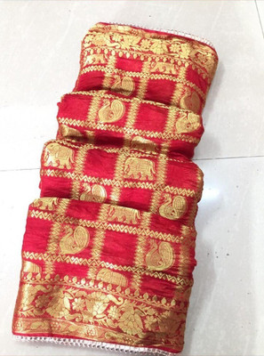 Shree Vinayak Creations Self Design Banarasi Art Silk Saree(Red)