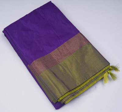 PK TRENDY COLLECTIONS Solid/Plain Kanjivaram Art Silk Saree(Purple)