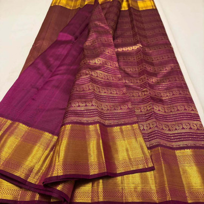 MIRMAN Woven Banarasi Pure Silk Saree(Purple)