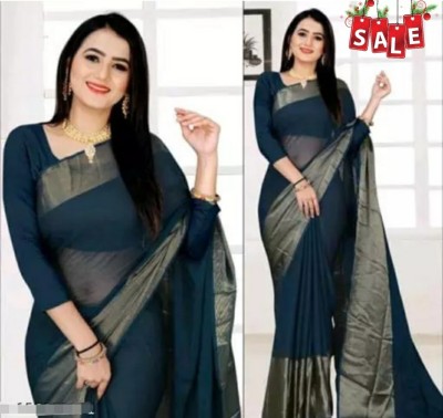 Vragi Embellished, Self Design Bollywood Chiffon Saree(Dark Blue)