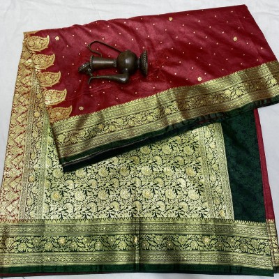 SHOPEEZY TEX FAB Embellished Banarasi Art Silk Saree(Maroon)