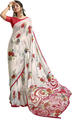 Pbs Prints Printed Bollywood Georgette Saree(Red)