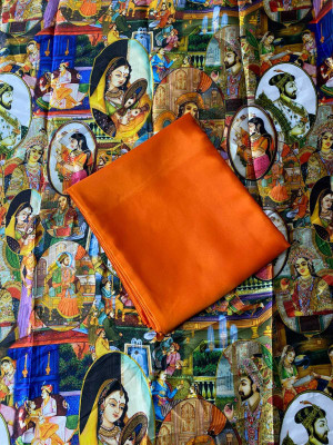 Arpita Fashion Self Design Bollywood Pure Silk Saree(Orange)