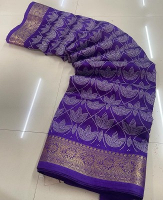 Sanjana Silks Printed Bollywood Art Silk, Silk Blend Saree(Purple, Multicolor)