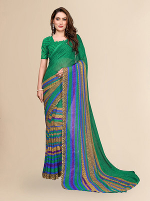 kashvi sarees Paisley, Floral Print Daily Wear Georgette Saree(Green)