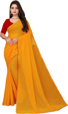 Damru trendz Digital Print Daily Wear Georgette Saree(Pack of 2, Yellow)