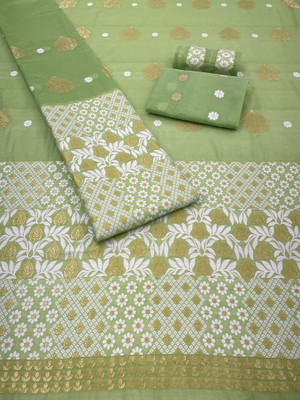 HIRAPARA ENTERPRICE Woven Mekhela Chador Cotton Blend, Jacquard Saree(Multicolor)
