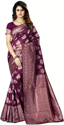 Samai Woven Kanjivaram Pure Silk Saree(Purple)