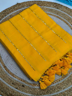 SP Boutique Woven Handloom Pure Cotton Saree(Yellow)