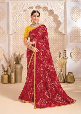 Laxmipati sarees Printed Bollywood Georgette Saree(Maroon)