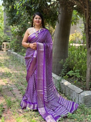 SARIMANIA Woven Banarasi Pure Silk, Art Silk Saree(Purple)