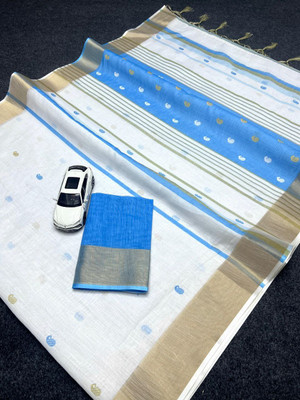 ZARISTACREATION Printed Bollywood Dupion Silk Saree(Blue)