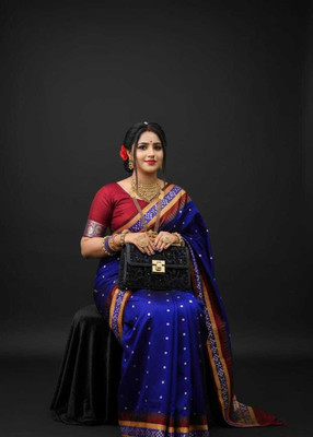 Tilfelle Woven, Self Design Sambalpuri Art Silk Saree(Blue)