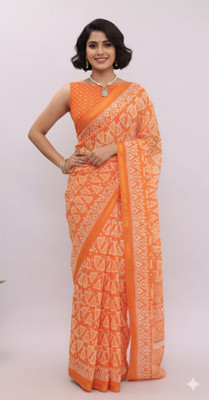 Gugaliya Geometric Print Jamdani Art Silk, Cotton Blend Saree(Multicolor)