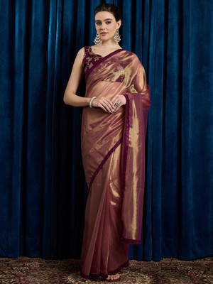 Sareemall Embellished Bollywood Net Saree(Maroon)