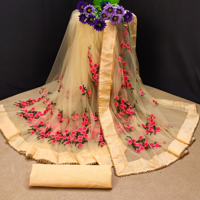 PATLANI STYLE Embroidered Bollywood Net Saree(Multicolor)