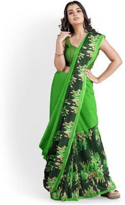 Suntex Printed Bandhani Georgette Saree(Green)