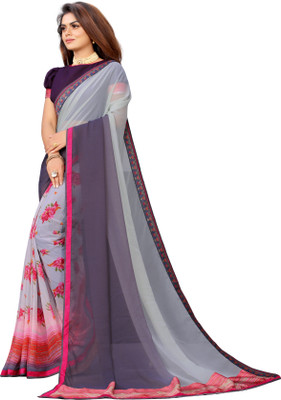 VARNI DESIGNER HUB Printed Bollywood Georgette Saree(Grey)