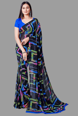 Shirodhari Printed Bollywood Georgette Saree(Multicolor)