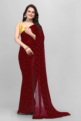 Triveni Fab Self Design Daily Wear Viscose Rayon Saree(Maroon)