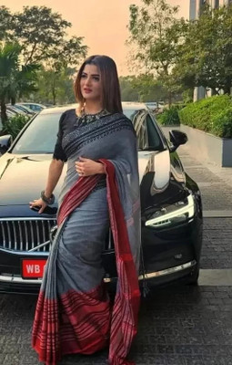 GOLU Self Design Handloom Pure Cotton Saree(Grey)