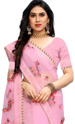 MA FASHION Embroidered Bollywood Dupion Silk Saree(Pink)