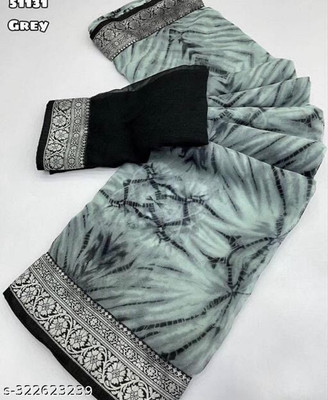 SAREEYA16 Graphic Print Chinnalapattu Chiffon Saree(Grey)